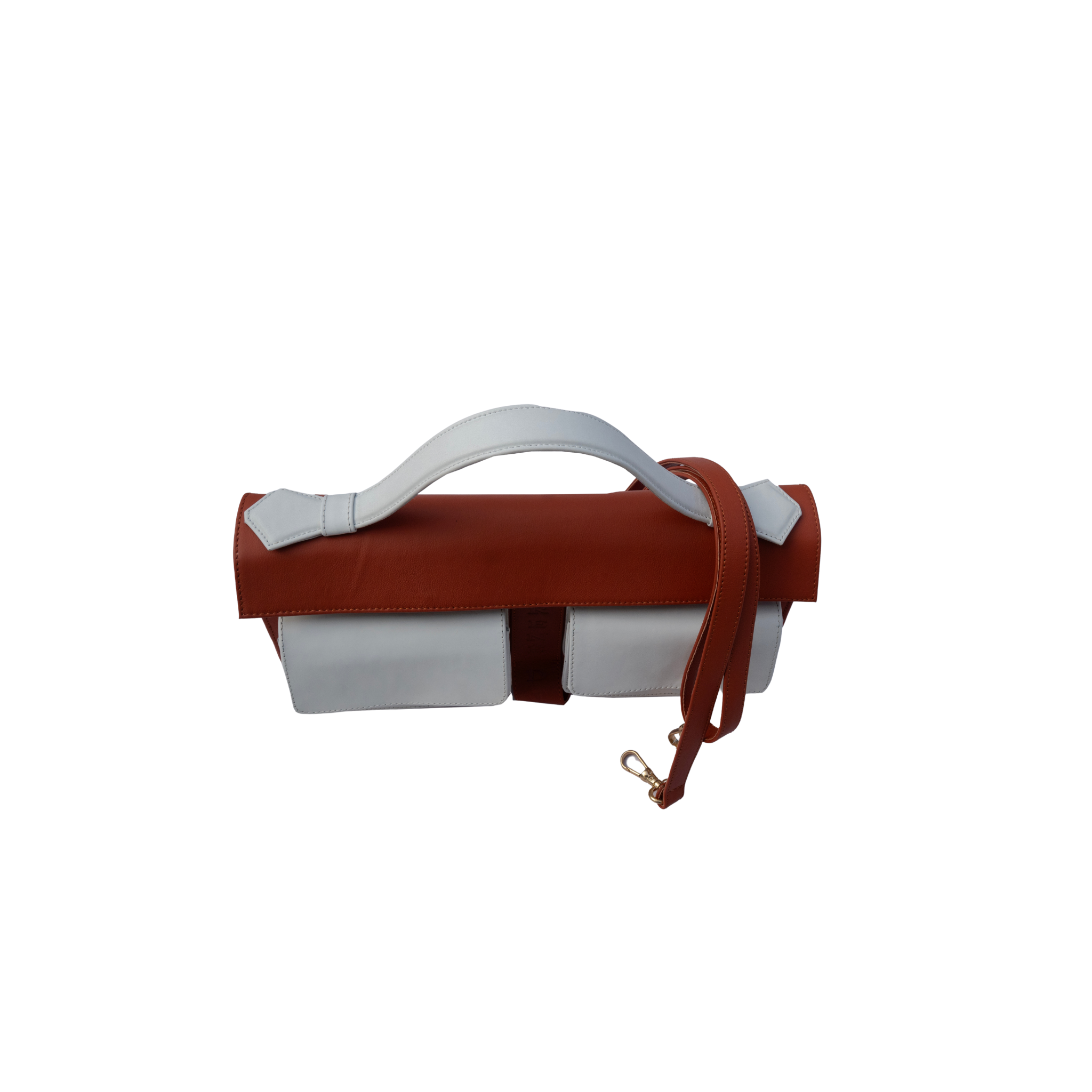 The Mini Street Bag in Deep Orange White