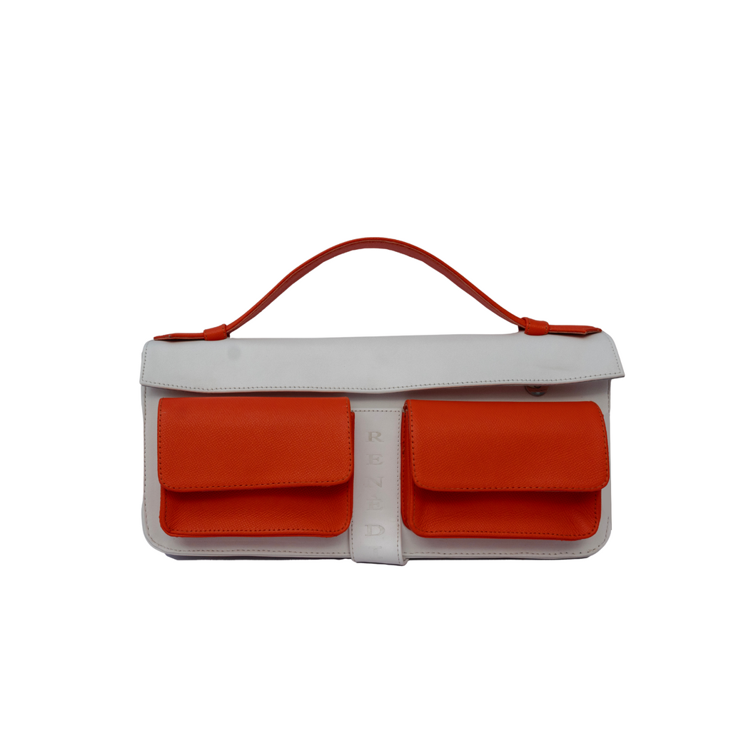 The Mini Street Bag in White Orange